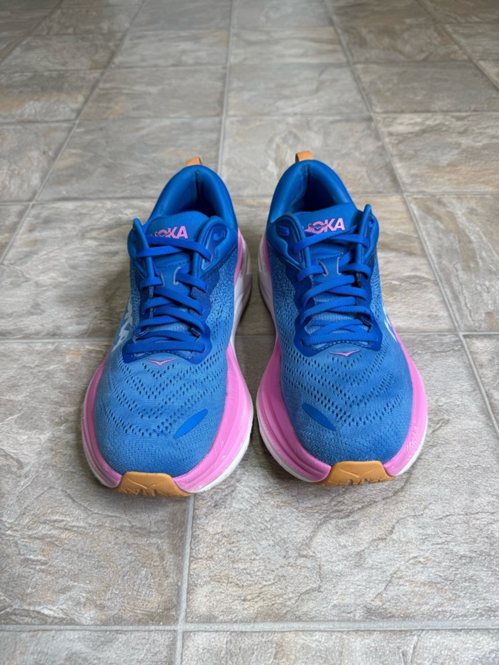 Hoka Women's Blue Pink Athletic Running Shoes